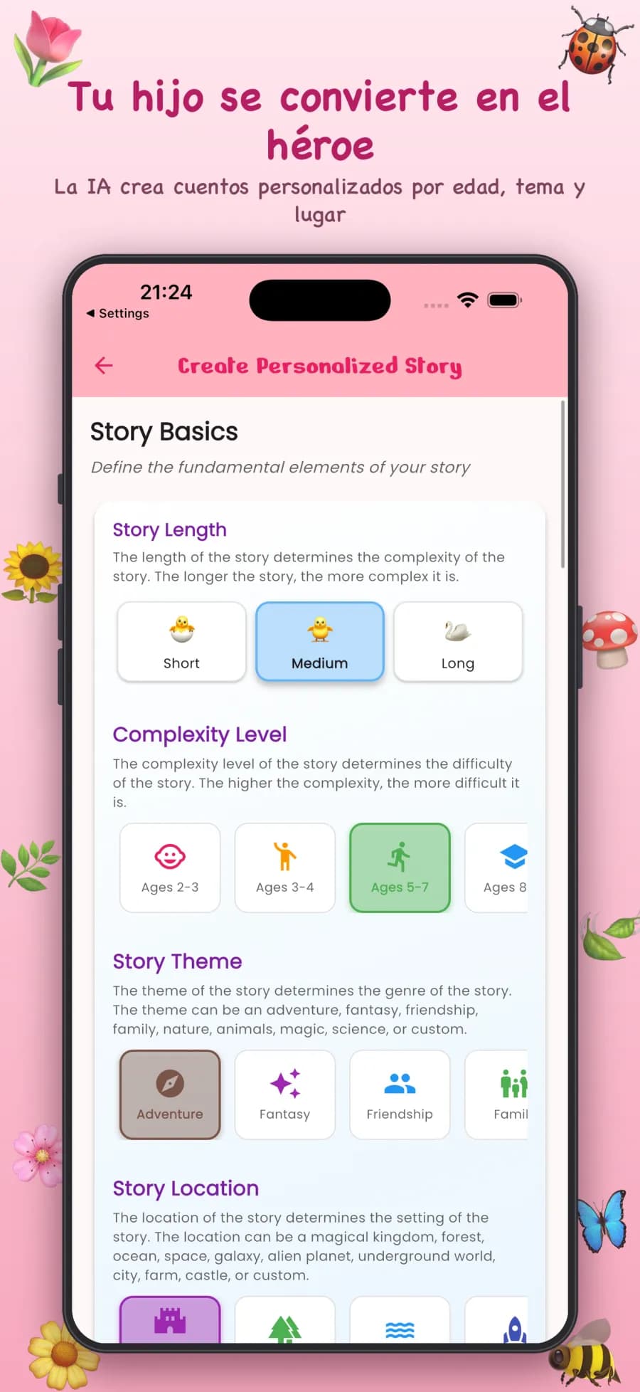 Creando un cuento personalizado en Taletune