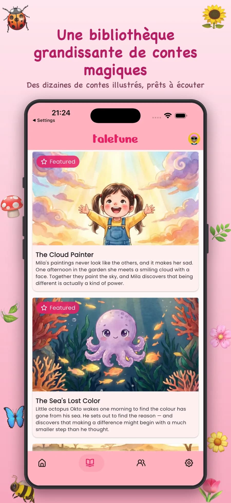 La bibliothèque d'histoires de Taletune